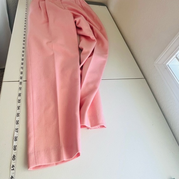 Vintage Pink Trousers Pants 100% Wool Grandmacore Coquette Girl Womens Size 8 - Picture 8 of 8